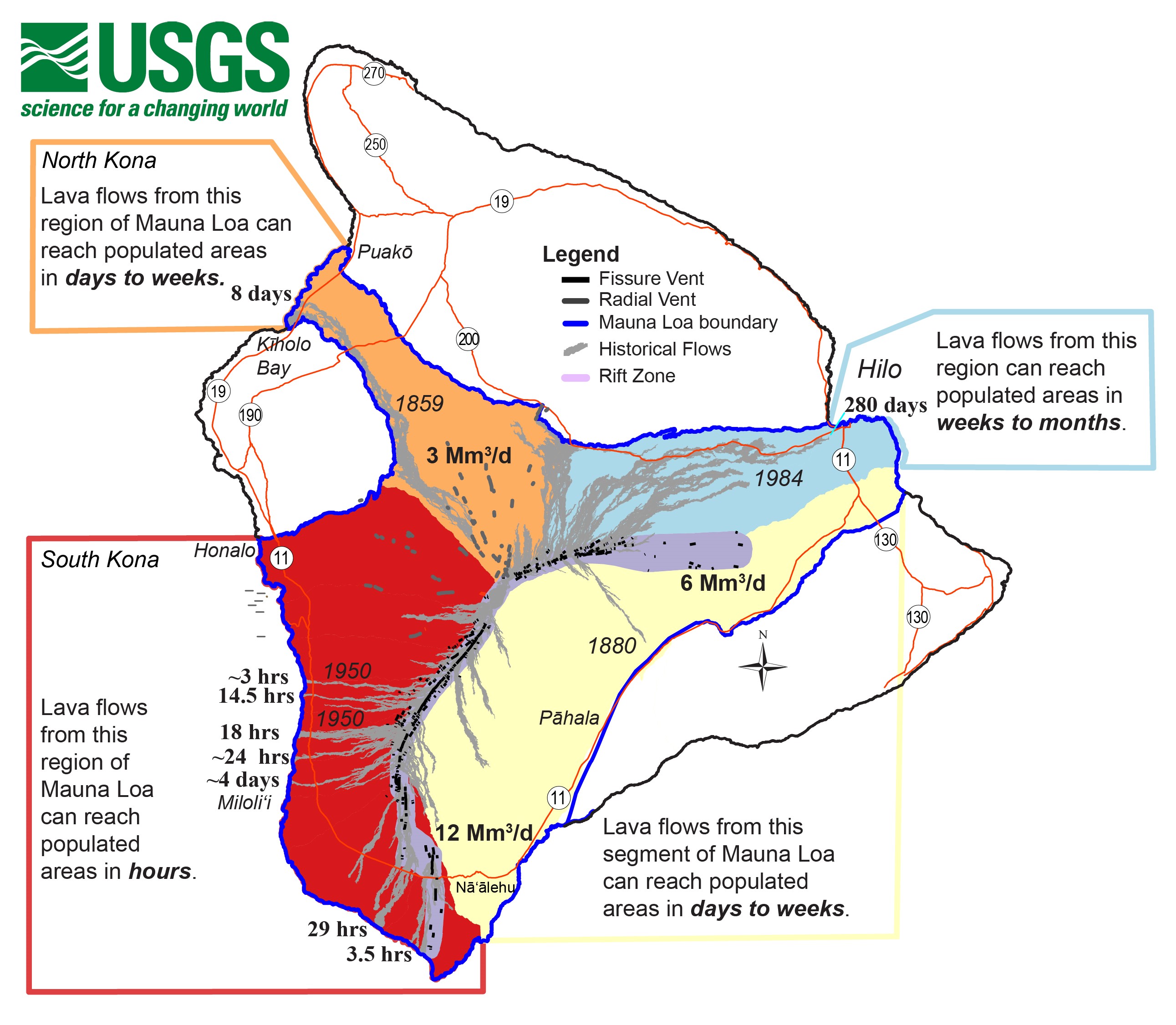 Mauna Loa eruption response times over the past 200 years U.S